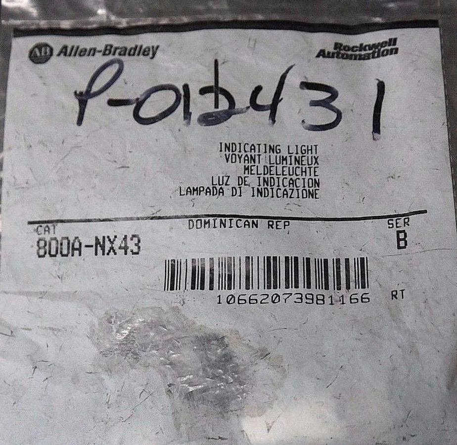 Used NEW ALLEN BRADLEY 800A-NX43 INDICATING LIGHT 800ANX43, SER. B