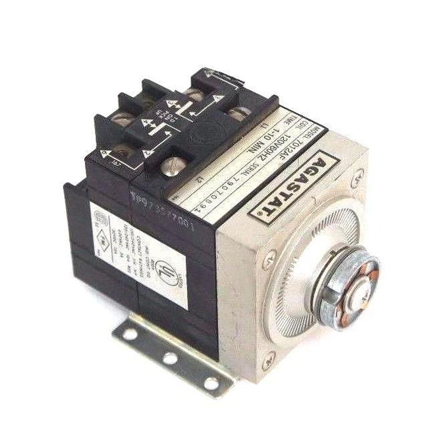 Used AGASTAT 7012AF TIMING RELAY 1-10 MIN. 120V 60HZ COIL 7012-AF