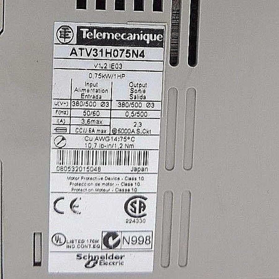 Used TELEMECANIQUE ATV31H075N4 ALTIVAR SPEED DRIVE 0,75KW, 1HP, 380/500V