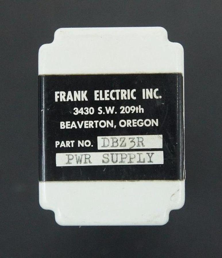 Used FRANK ELECTRIC DBZ3R POWER SUPPLY RELAY