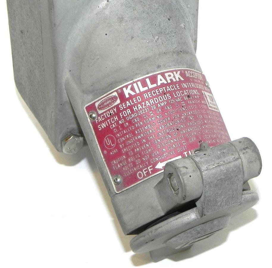 Used HUBBELL UGR02-0231 KILLARK ACCEPTOR 20AMO, 125VAC, 60HZ, 1 H.P. UGR020231