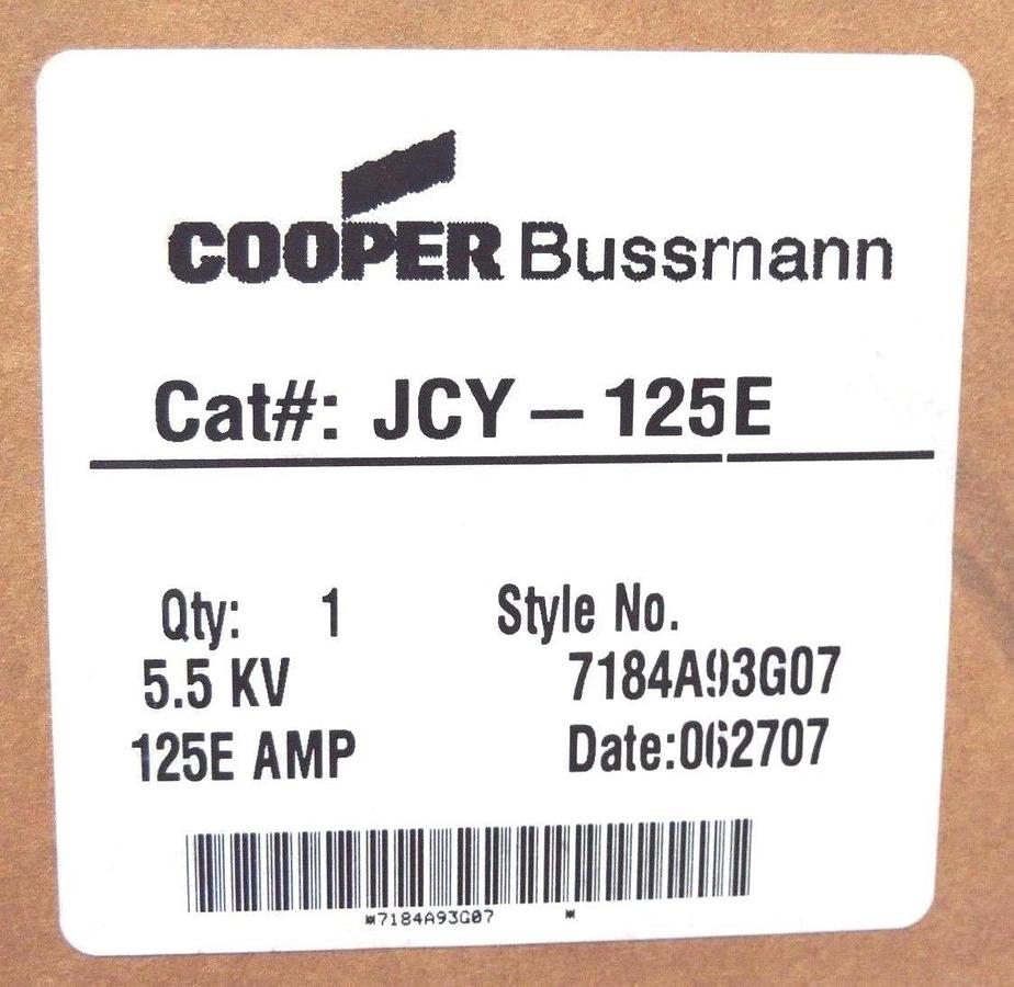 Used NIB COOPER BUSSMANN JCY-125E FUSE JCY125E 125E AMP