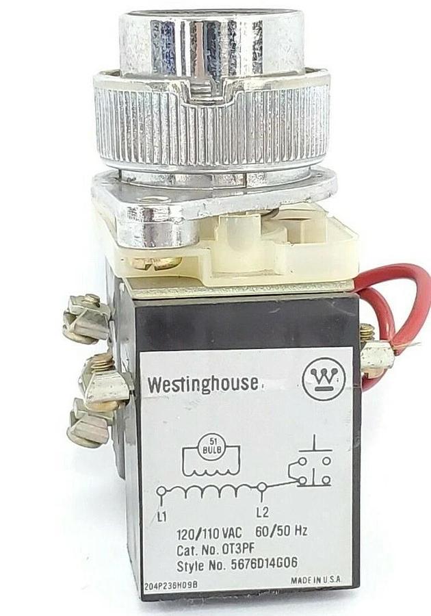 Used WESTINGHOUSE OT3PF PUSHBUTTON TRANFORMER 120V 60HZ STYLE: 5676D14G06