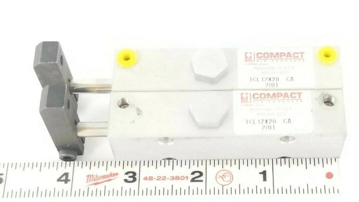 Used LOT OF 2 ITT COMPACT AIR TCL12X20-CA CYLINDERS TCL12X20CA