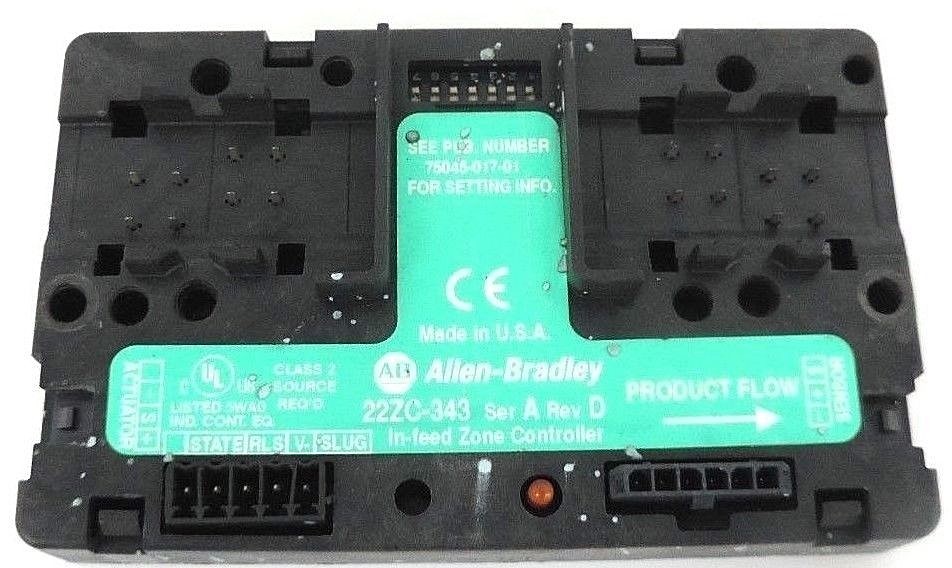 Used ALLEN BRADLEY 22ZC-343 IN-FEED ZONE CONTROLLER SER. A, REV. D, 22ZC343