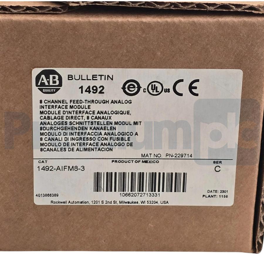Used Surplus Allen Bradley 1492-AIFM8-3 /C 8-Ch Feed-Through Analog Interface Module