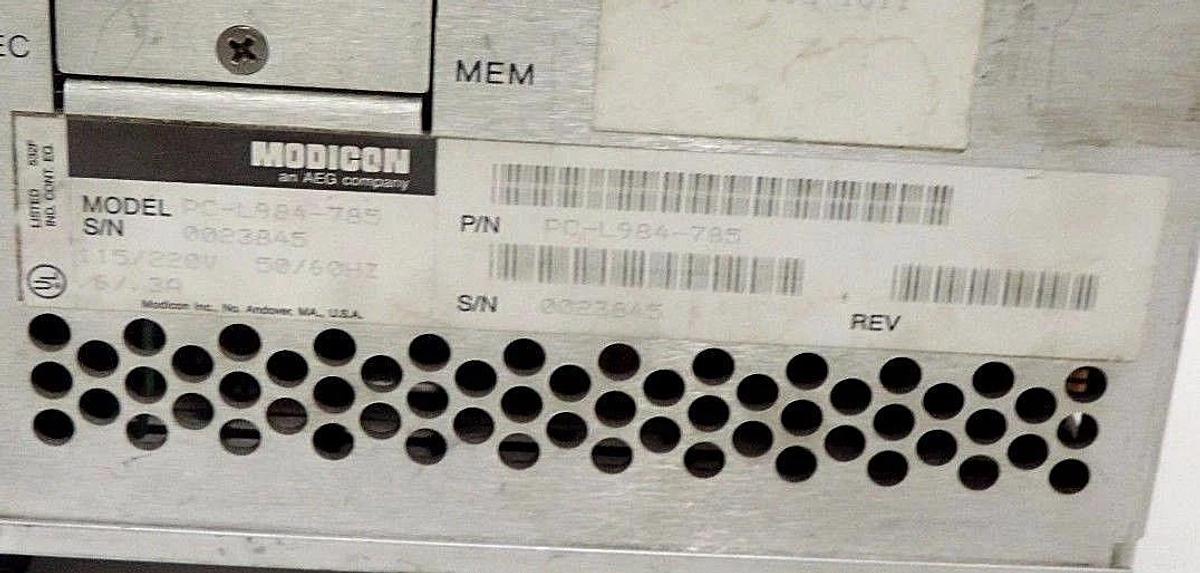 Used MODICON SCHNEIDER PC-L984-785 PROGRAMMABLE CONTROLLER MODEL 785L PCL984785