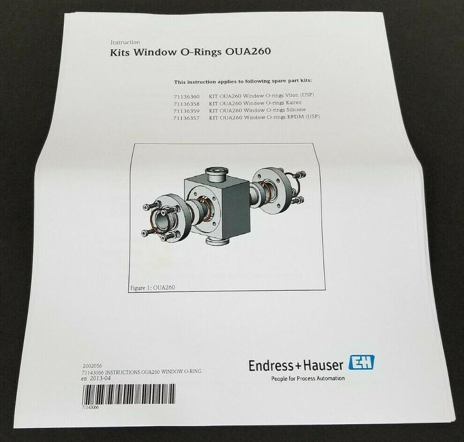 Used NEW ENDRESS + HAUSER KIT OUA260 WINDOW O-RINGS EPDM (USP) 71136357