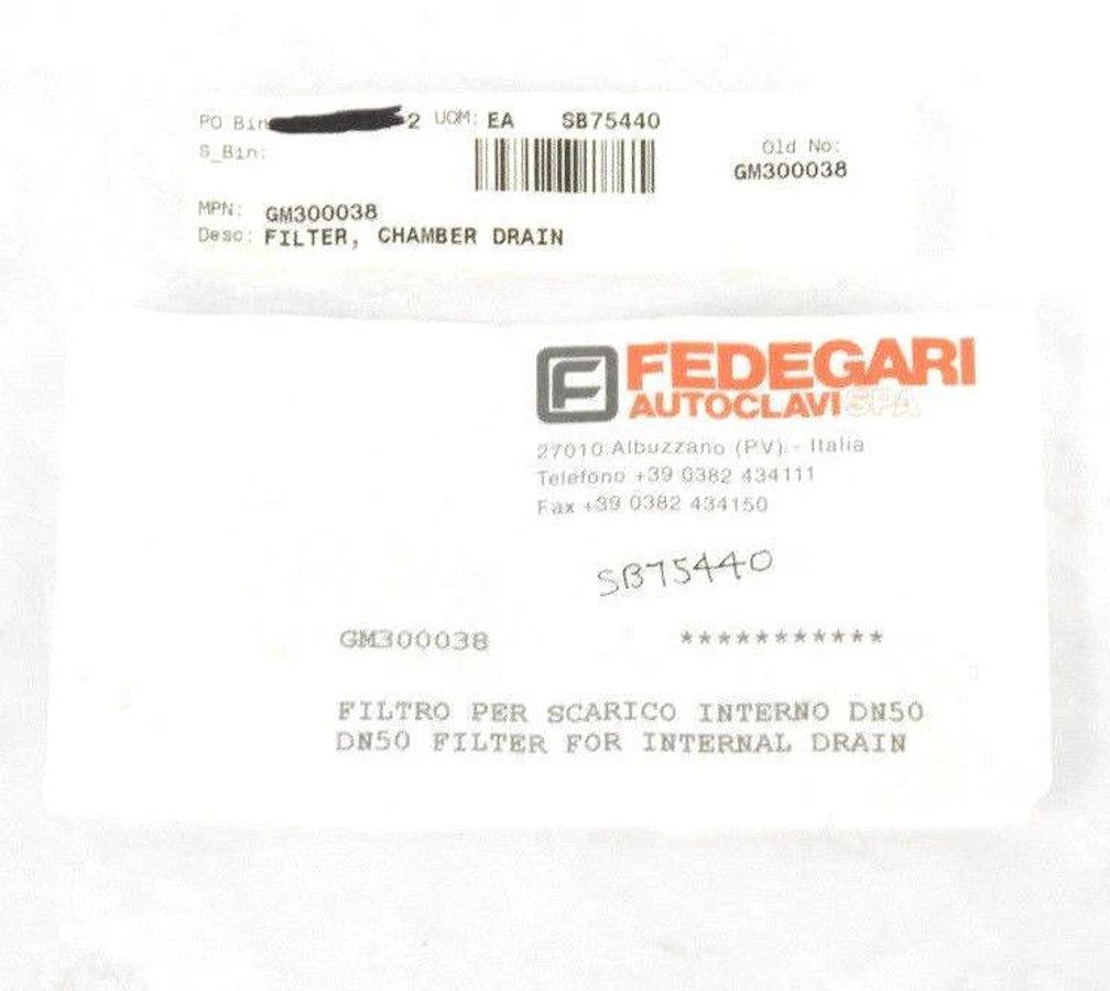 Used NEW FEDEGARI GM300038 INTERNAL CHAMBER DRAIN FILTER DN50