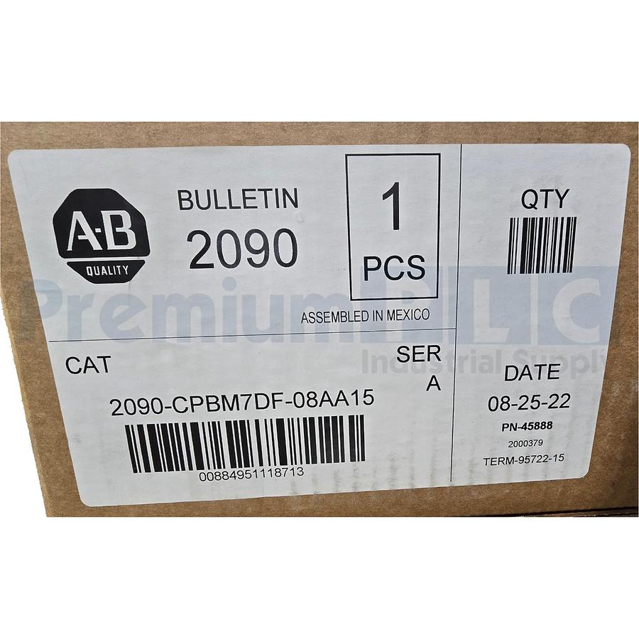 Used ALLEN BRADLEY 2090-CPBM7DF-08AA15 SpeedTEC CABLE, MOTOR POWER & BRAKE 15M NSMP
