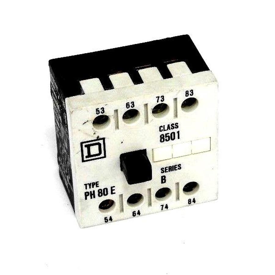 Used NEW SQUARE D 8501-P1.40 CONTACTOR ATTACHMENT 10AMP, 4NO, 8501P1.40