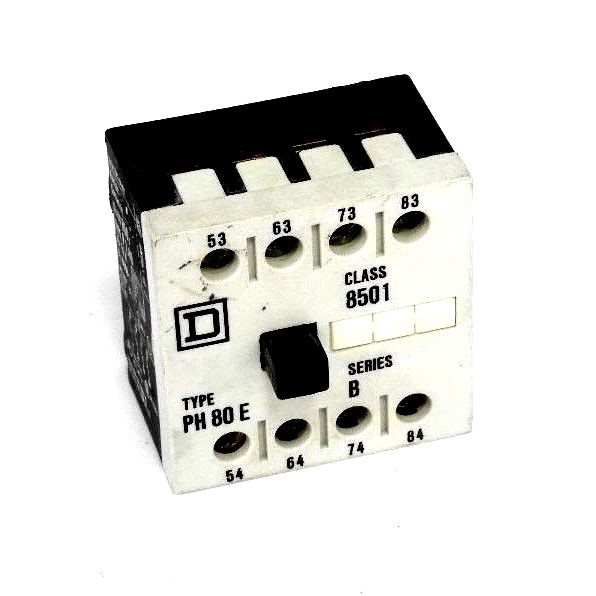 Used NEW SQUARE D 8501-P1.40 CONTACTOR ATTACHMENT 10AMP, 4NO, 8501P1.40