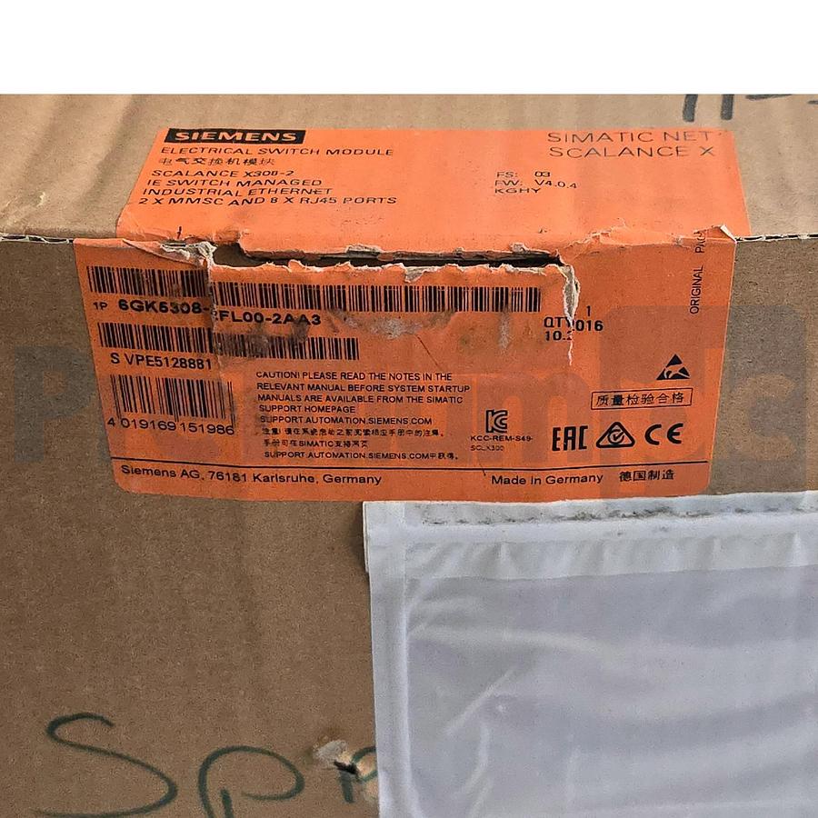 Siemens 6GK5308-2FL00-2AA3 SCALANCE X308-2 Managed IE Switch 10-Port 1GB MM NSMP