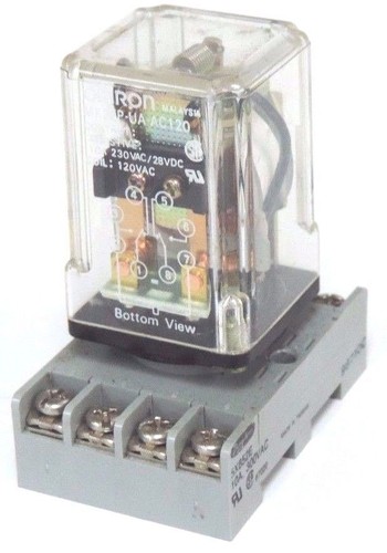 Used DAYTON 5X852E RELAY SOCKET W/ OMRON MK2EP-UA-AC120 RELAY