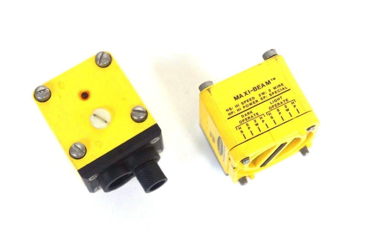 Used LOT OF 2 BANNER RSBF MAXI-BEAM PHOTOELECTRIC SENSOR HEADS