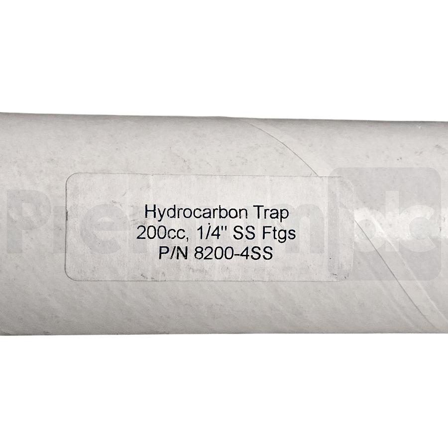 Used SDG Inc 8200-4SS Inline Hydrocarbon Trap 200cc 1/4" SS Fittings Gas Purifier NEW