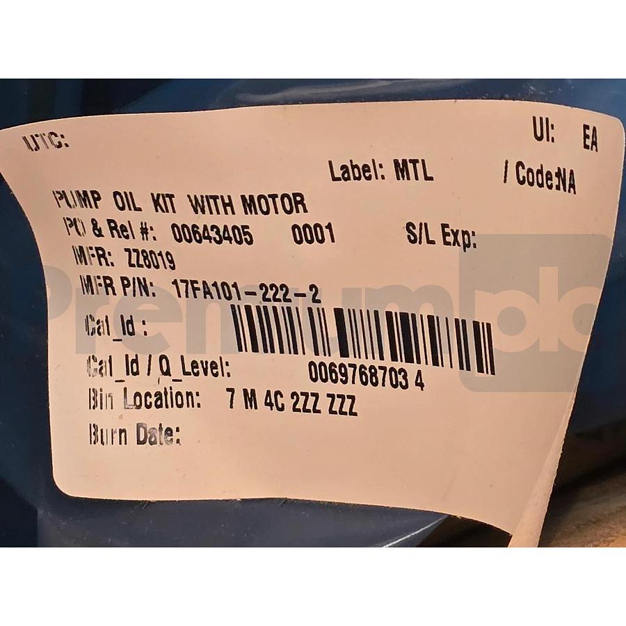 Carrier Industrial 17FA101-222-2 | 17FA1012222 Oil Pump Package 1.5HP JEM1567