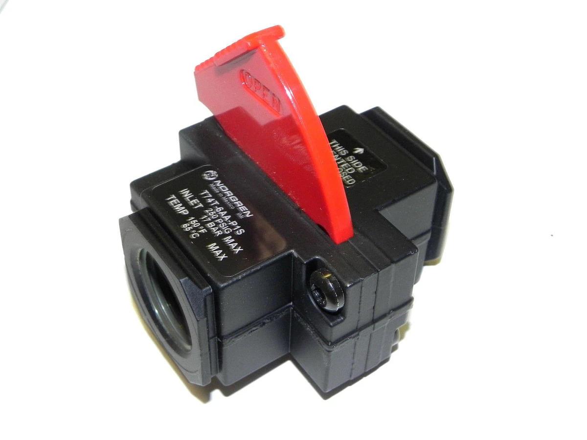 Used NIB NORGREN T74T-6AA-P1S SHUT OFF VALVE T74T6AAP1S