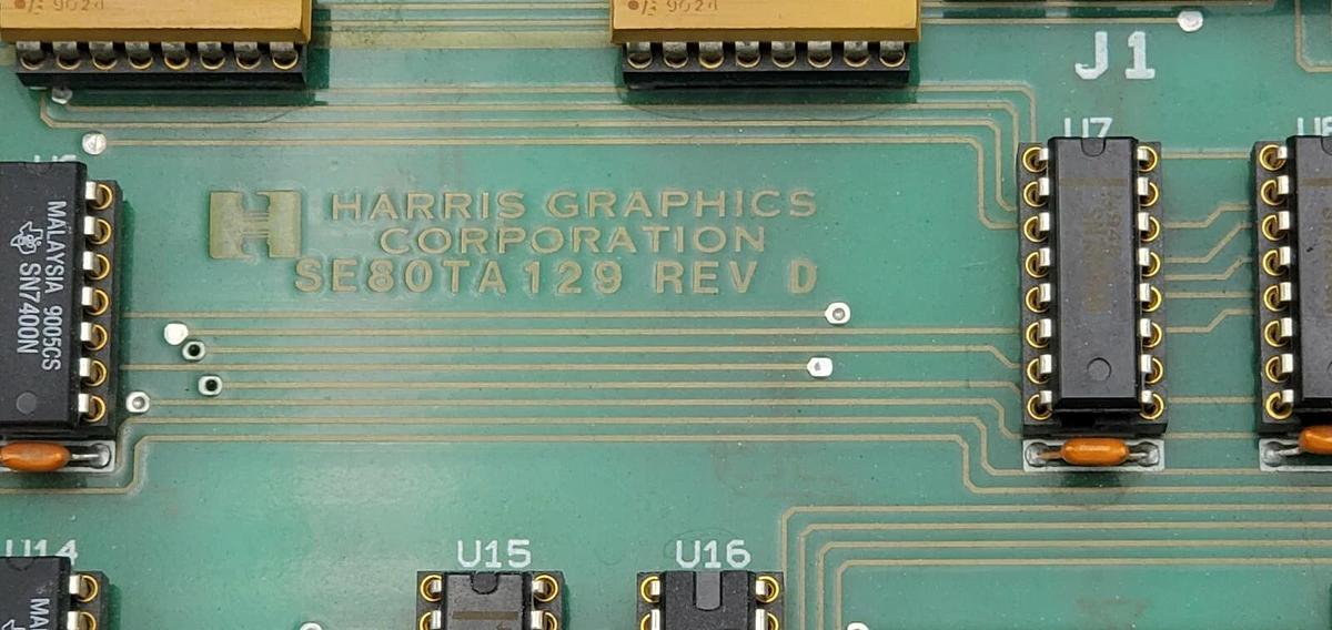Used HARRIS GRAPHICS SE80SS130 REV. D PIA/PAMUX INTERFACE ASSEMBLY SE80D129 REV. D
