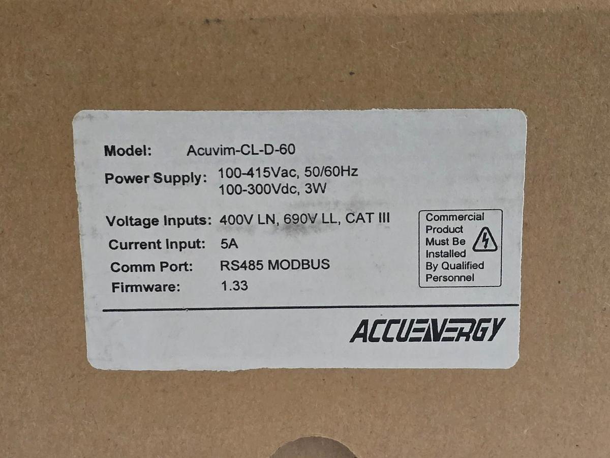 Used Accuenergy Acuvim-CL-D-60 Multifunction Power & Energy Meter 5A RS485 Modbus NEW