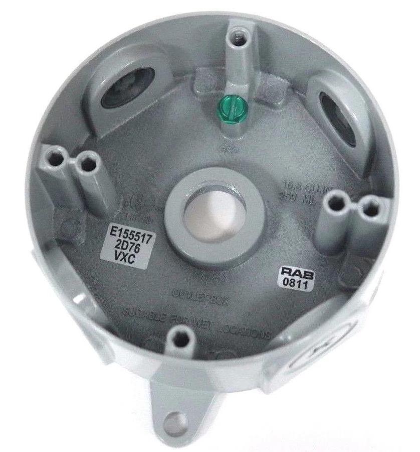 Used NIB RAB LIGHTING VXBR200S/F22 VAPORPROOF LIGHT FIXTURE 22W 120V WL BR 4" BX 1/2"