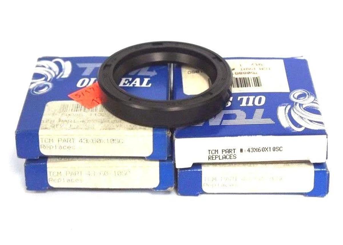 Used LOT OF 4 NIB TCM 43X60X10SC OIL SEALS 43MM X 60MM X 10MM
