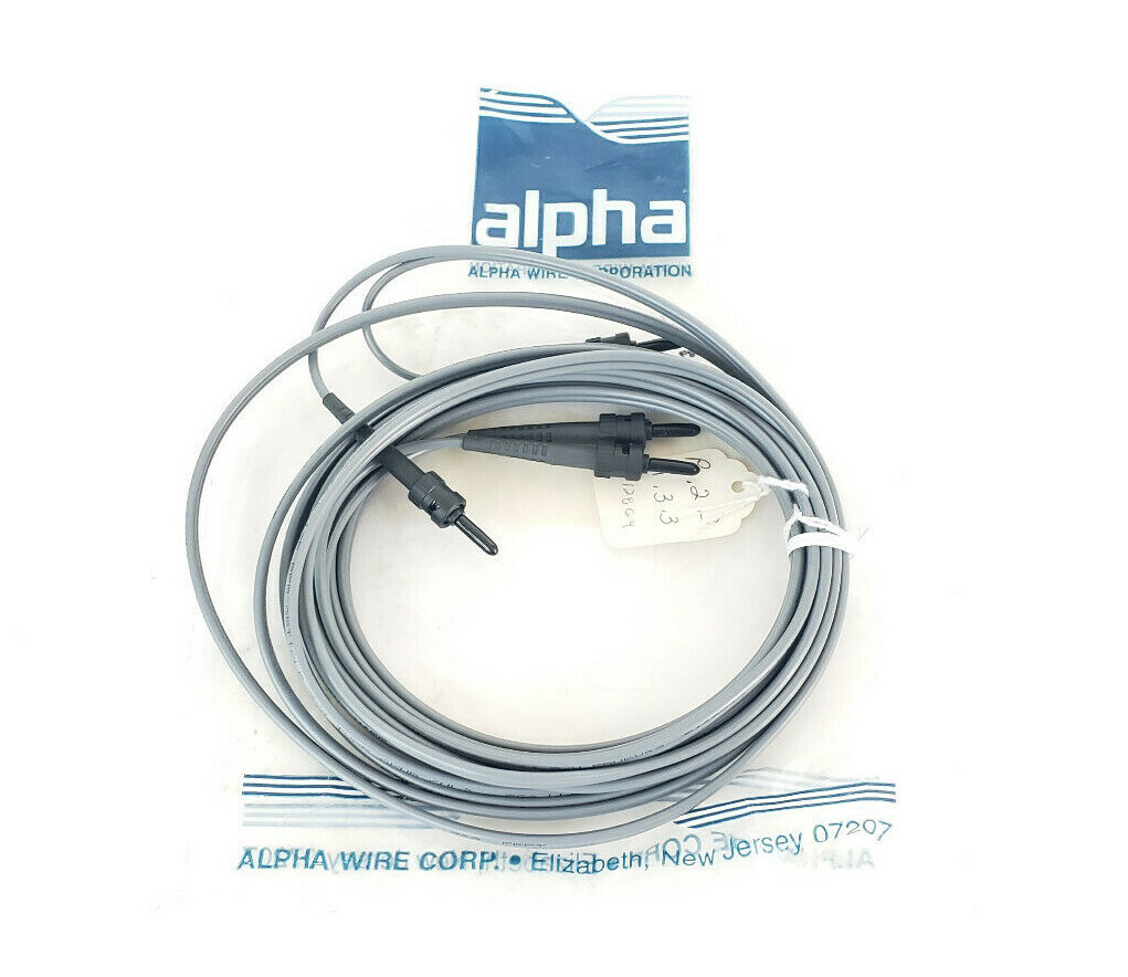 Used NEW ALPHA WIRE FCA822-4.5M ST/ST DUPLEX 4.5M FIBER OPTIC CABLE FDUPX02 OFNR
