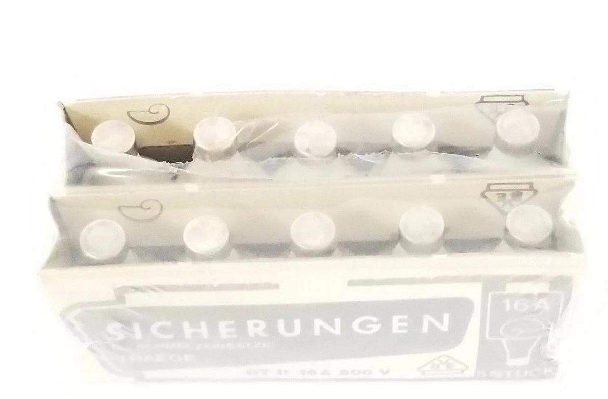 Used LOT OF 10 NEW SICHERUNGER DT II 16A 500V FUSES