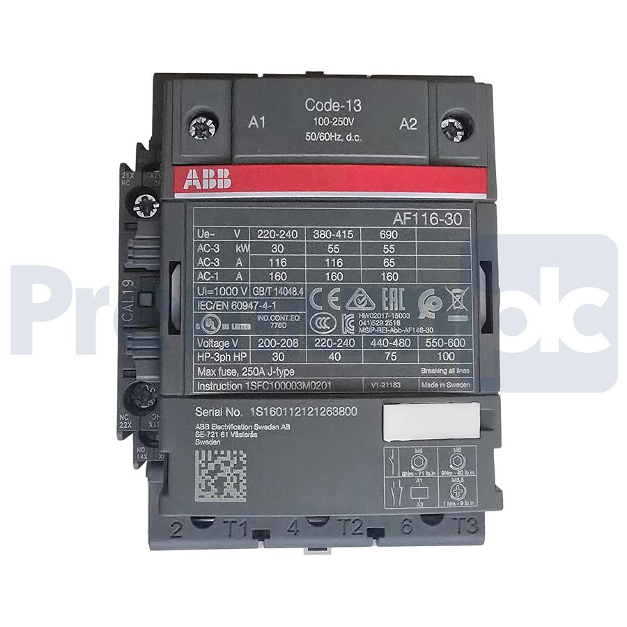 Used ABB AF116-30-11-13 / AF116-30 3-P CONTACTOR N/O 100-250V 1SFL427001R1311 NSMP