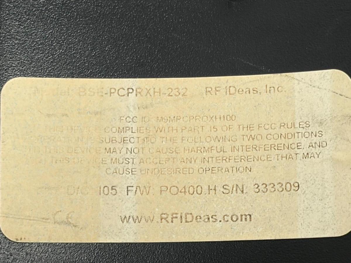 Used RF Ideas BSE-PCPRXH-232 pcProx RFID Card Reader with Adapter Cable