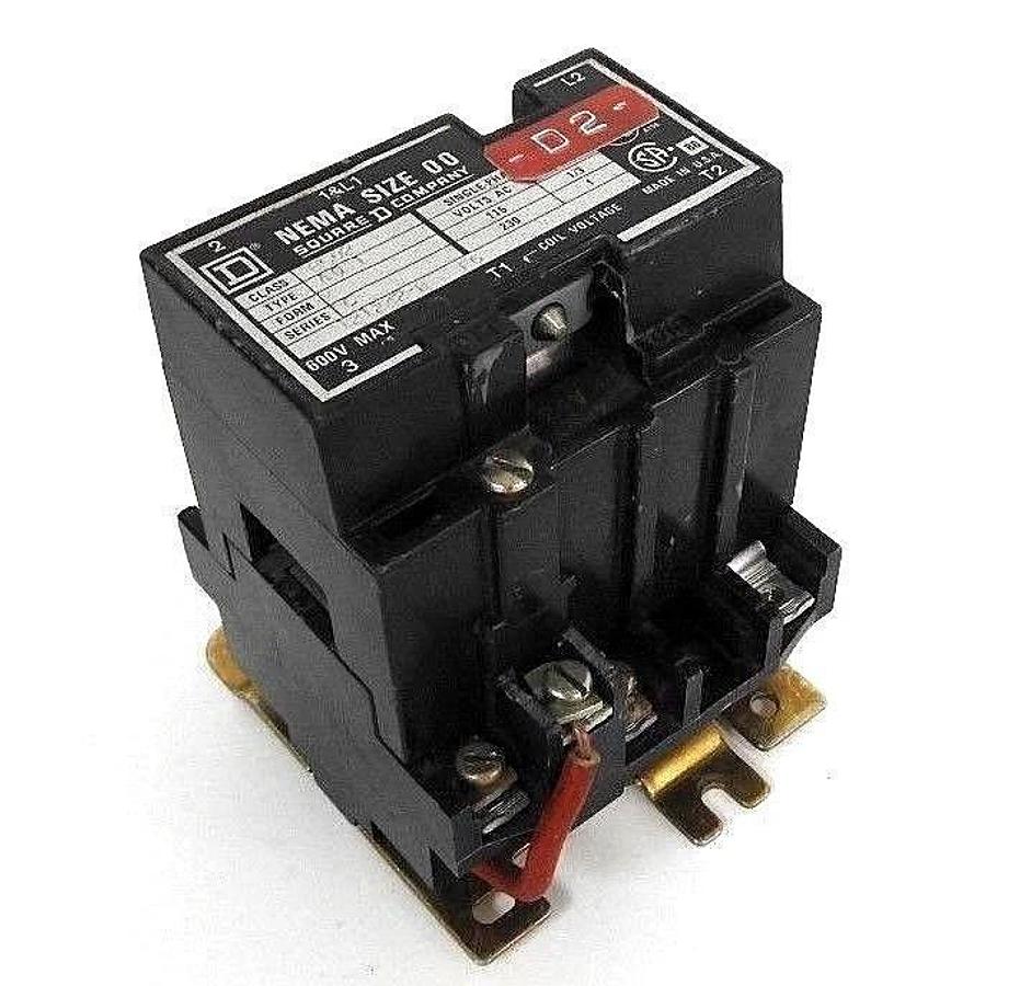 Used SQUARE D 8502-AO-1 CONTACTOR NEMA SIZE 00, FORM: S, SERIES: C, COIL: 24V 60HZ