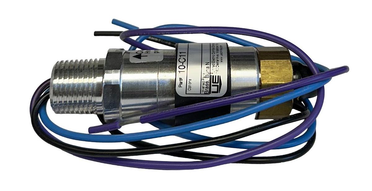 Used UNITED ELECTRIC 10-C11 / 10C11 CYLINDRICAL PRESSURE SWITCH 250VAC 5A NSMP