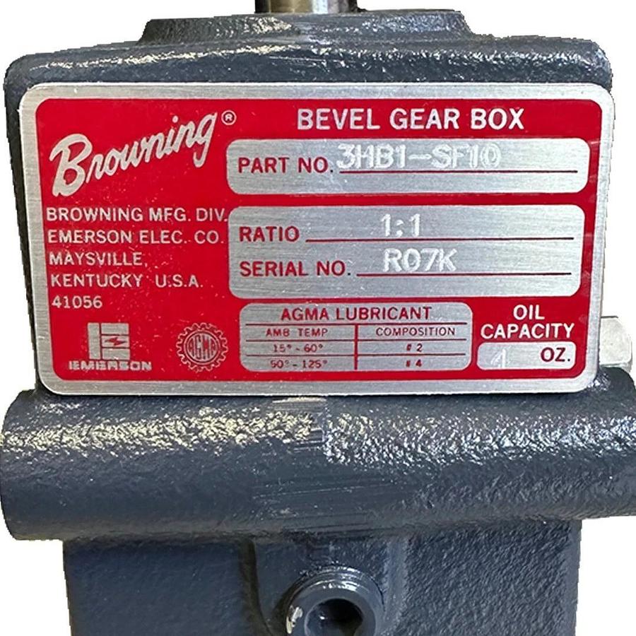 NEW BROWNING 3HB1-SF10 / 3HB1SF10 RIGHT-ANGLE BEVEL GEAR BOX 1:1 RATIO 1251297