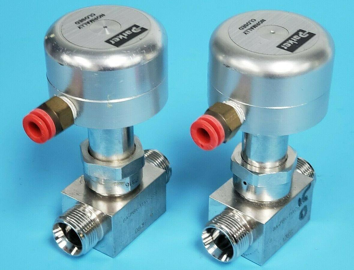 Used LOT OF 2 PARKER UHP 8A-P8K-11AC-SSV HIGH PURITY VALVES SE11220 8AP8K11ACSSV