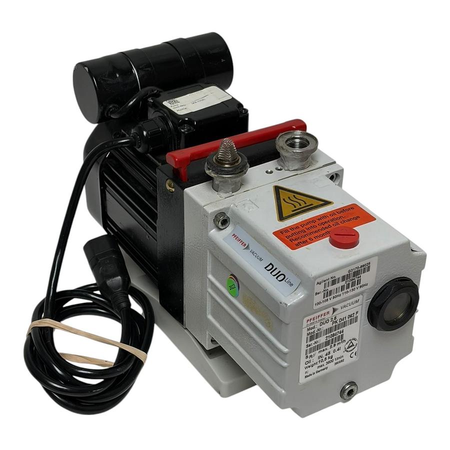 Used Pfeiffer Duo 2.5 PK D41 062 F Rotary Vane Vacuum Pump Agilent G3170-89025 USPI