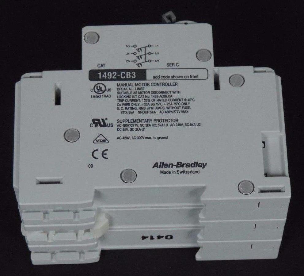 NIB ALLEN BRADLEY 1492-CB3H040 CIRCUIT BREAKER SER C 1492CB3H040