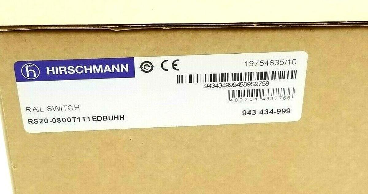 NEW HIRSCHMANN RS20 8-PORT ETHERNET SWITCH RS20-0800T1T1EDBUHH / 943-434-999