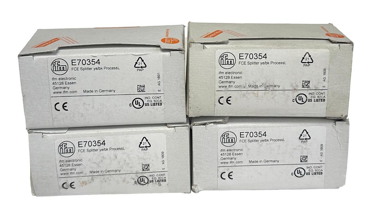 Used 4 IFM E70354 / FCE SPLITTER ye/bk PROCESSL AS-Interface CONNECTOR 4A NSMP