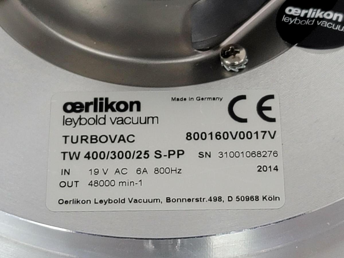 Used "FOR PARTS" OERLIKON LEYBOLD TW 400/300/25 S-PP VACUUM TURBOVAC 800160V0017V