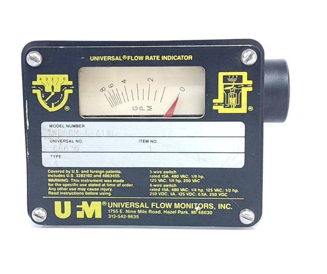 Used NEW UFM WB8GM-6-A1WD / WB8GM6A1WD UNIVERSAL FLOW RATE INDICATOR 66639 TYPE 4