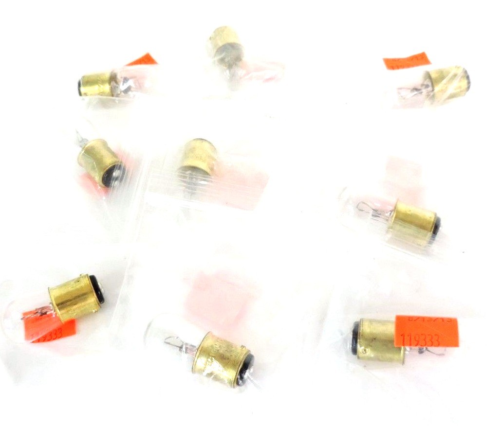 Used LOT OF 9 NEW CEC INDUSTRIES 1004 INCAND LAMP BULBS, BA15D, B-6, 12.8V, 12.032W