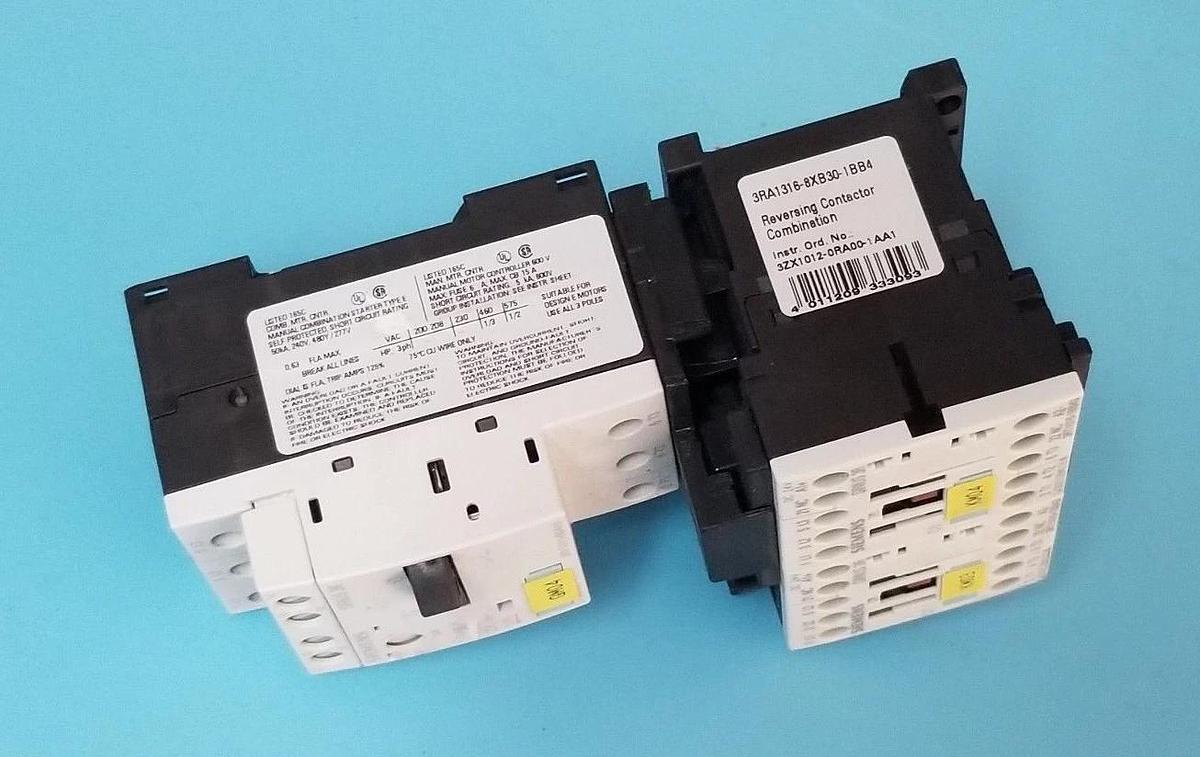 Used SIEMENS 3ZX1012-0RA00-1AA1 W/ 3RT1016-1BB42 CONTACTORS & 3RV1011-0GA10 BREAKER