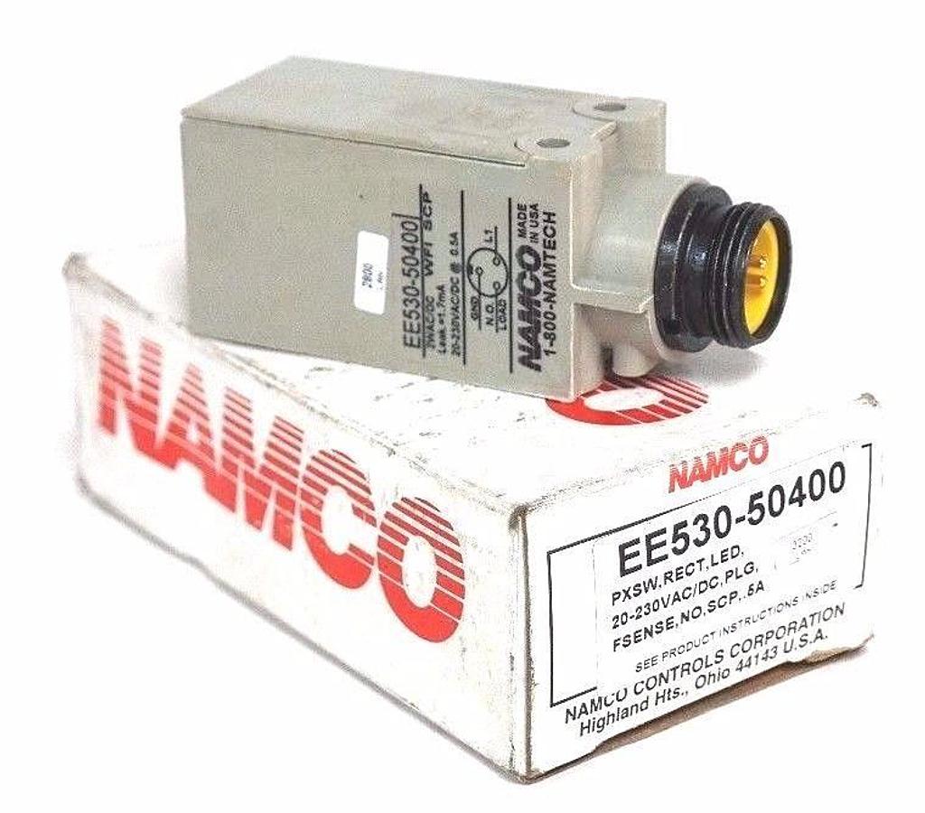 Used NIB NAMCO EE530-50400 PXSW SENSOR, RECT, LED FSENSE,NO,SCP, 5A, 20-230VAC/DC