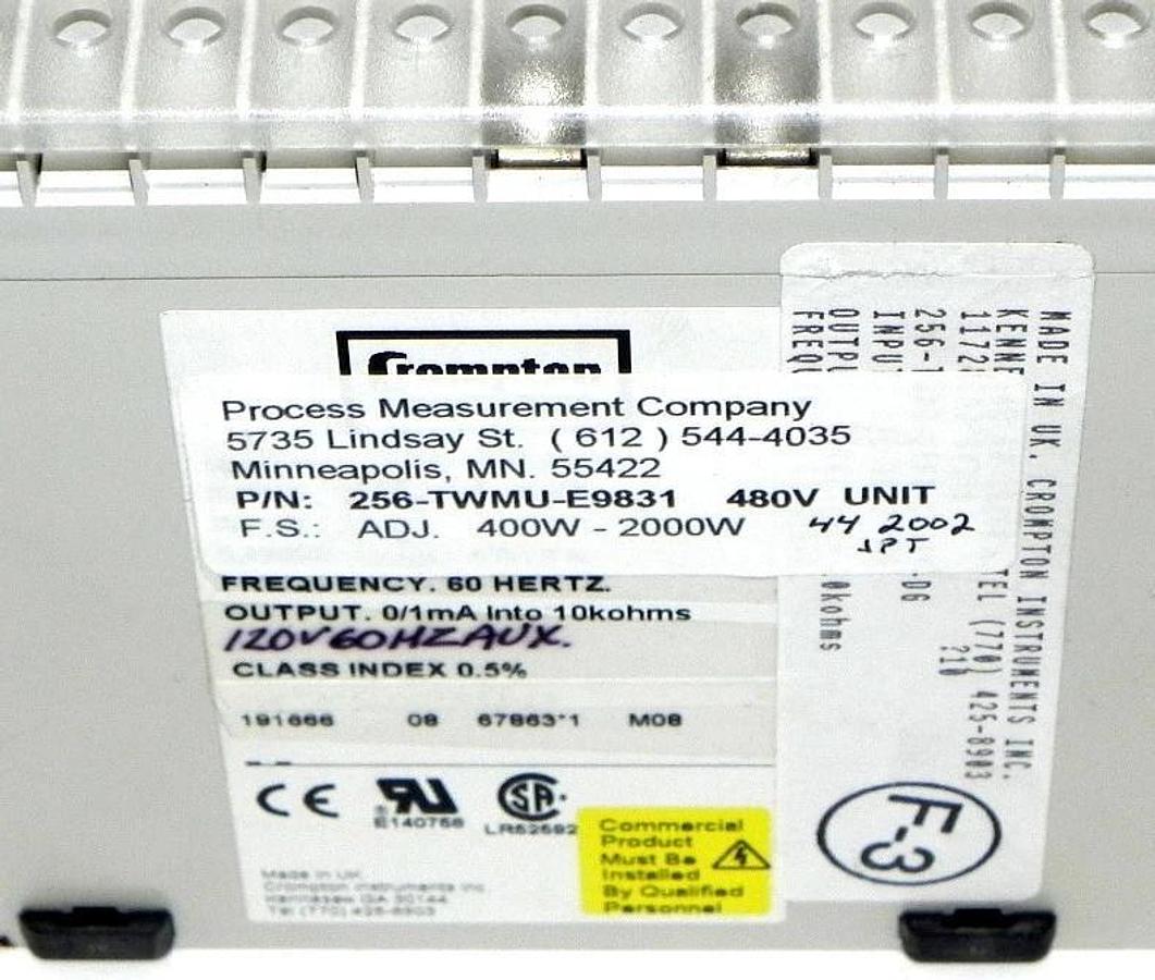 NIB PALADIN CROMPTON 256-TWMU-E9831 TRANSDUCER 480V UNIT F.S. ADJ. 400W-2000W