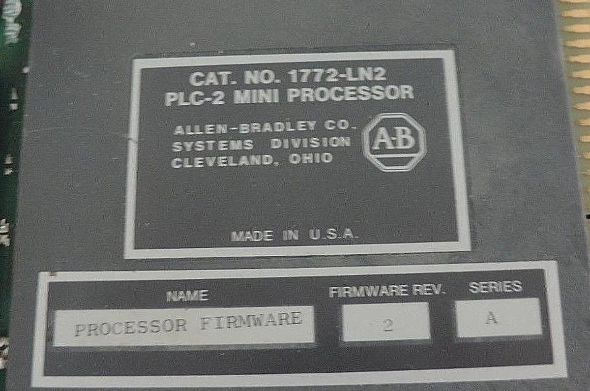 Used ALLEN BRADLEY 1772-LN2 SER. A, FIRMWARE REV. 2, PLC-2 MINI PROCESSOR W/ KEY