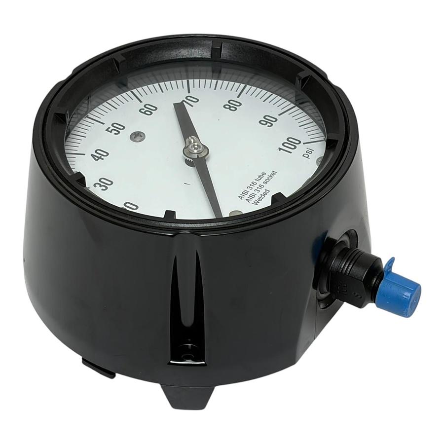 Used Ashcroft 45-1279-SS-02L-100# Duragauge 4.5" Pressure Gauge 100 PSI New Surplus
