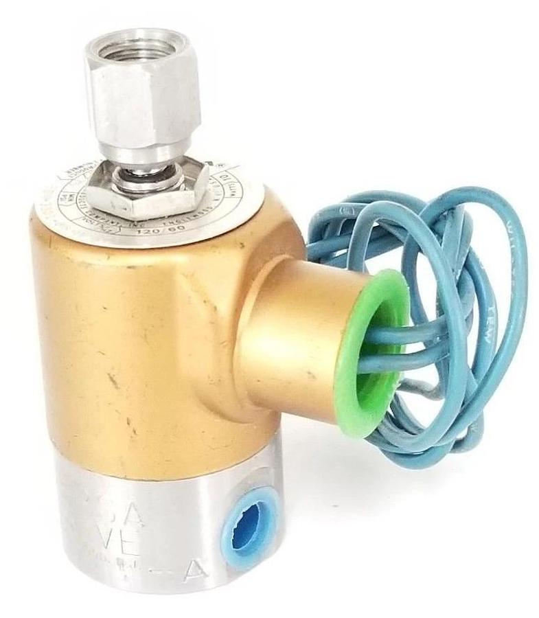 Used VERSA VALVES ESM-3301-66-H-3TC SOLENOID VALVE 75PSI MAX, 10W, 120V, 60HZ