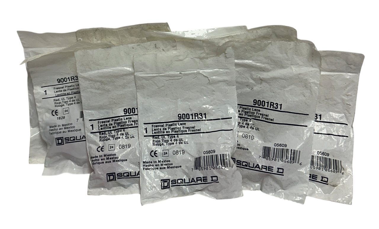 Used 10 SCHNEIDER SQUARE D 9001-R31 / 9001R31 FRESNEL PLASTIC LENSES RED 05609 NSMP