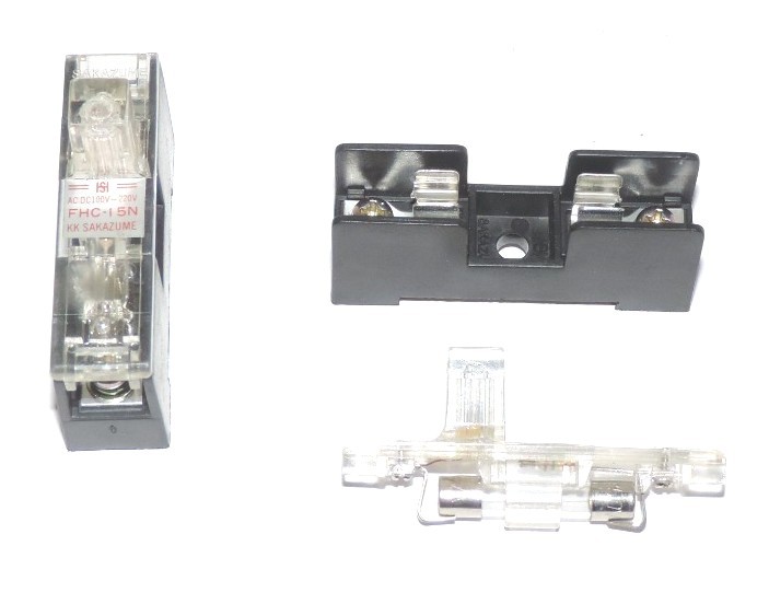 Used LOT OF 2 ISI FHC-15N FUSE HOLDERS 2 POLE WITH INDICATOR FHC15N