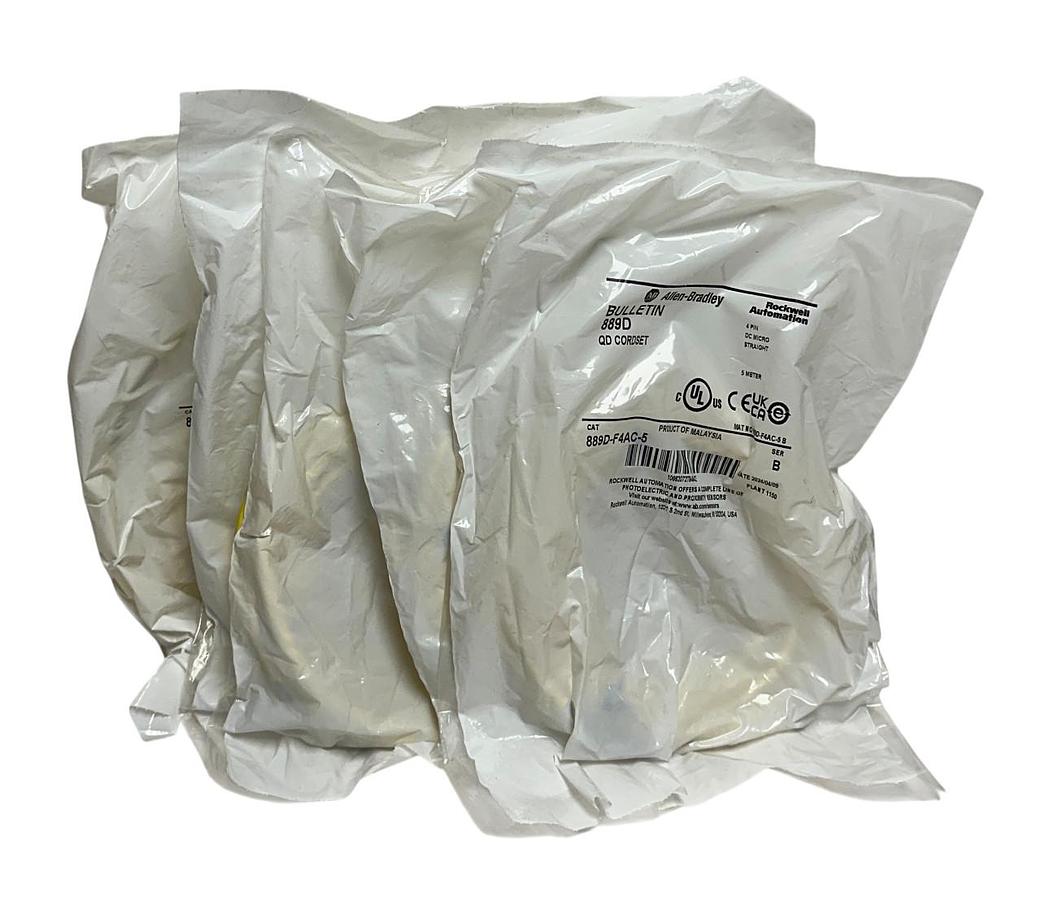 Used 5 ALLEN BRADLEY 889D-F4AC-5 /B BULLETIN 889D QD CORDSETS 4-PIN DC MICRO 5M NSFS